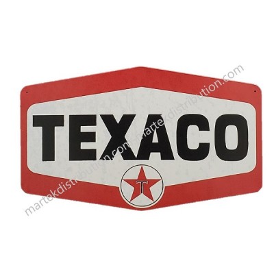 Enseigne TEXACO Hexagone en métal 10" X 16"